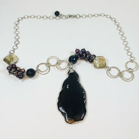 Apache Tears Obsidian Pendant jennrossdesigns.com