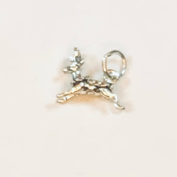Beautiful Tiny .925 Sterling Silver Reindeer 3D Charm