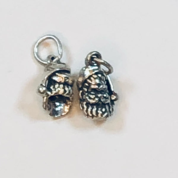 Beautiful Tiny .925 Sterling Silver 3D Santa Claus Charm
