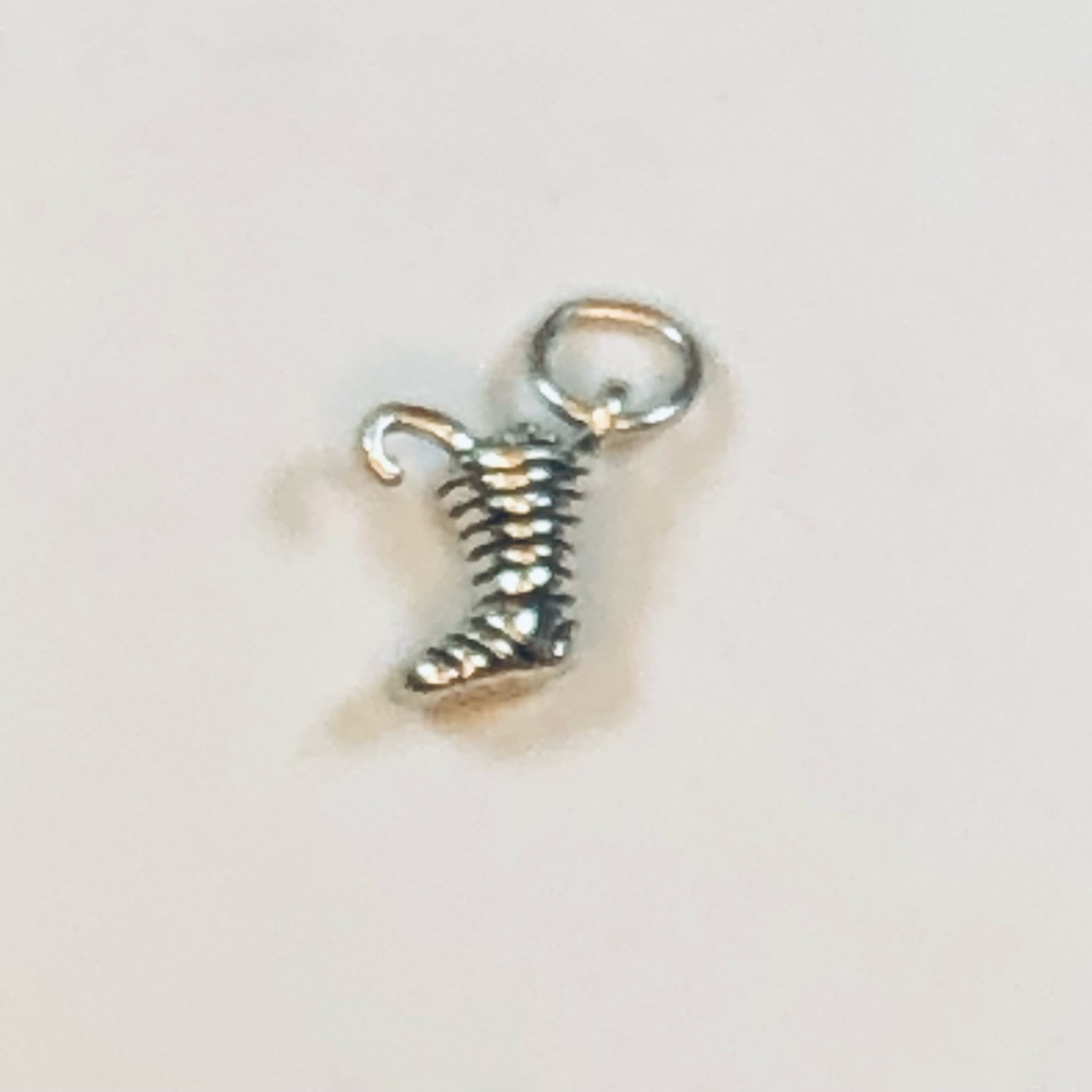 Beautiful Tiny .925 Sterling Silver Charm 3D Christmas Stocking
