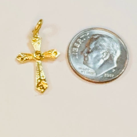 Mini Cross Charms - Set of Thirty-Five - Gold-Plated Brass
