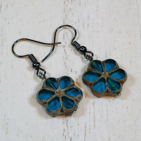 Hawaiian Breeze Czech Glass Dangle Earrings Jenn Ross Designs