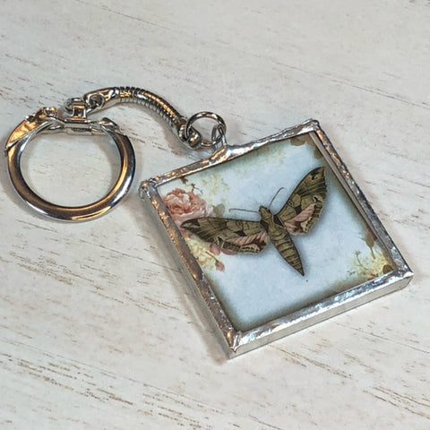 Handmade Soldered Keychain - Pretty Moth - Jenn Ross Designs